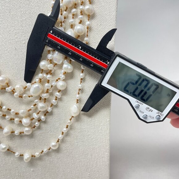 Multistrand‎ Pearl String Necklace Boho Coastal Classic - Picture 10 of 12